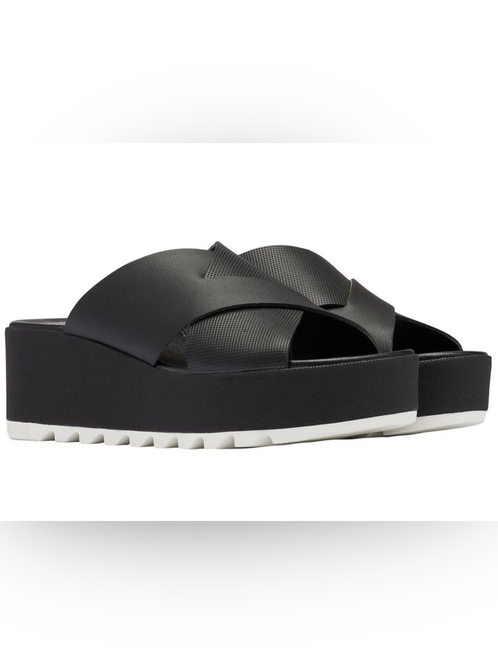 Sorel Cameron Flatform Mule Platform Black Sandal Size 9